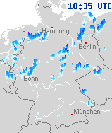 Niederschlagsbilder von Deutschland 20:05 UTC