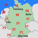 Vorhersage Mo, 15.06. Deutschland