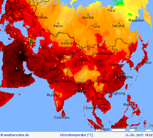 Höchsttemperatur Vorhersagekarten