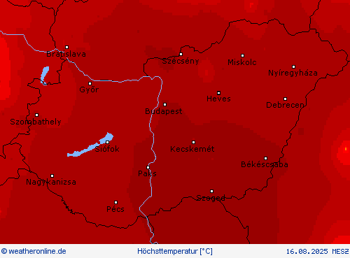 Höchsttemperatur Vorhersagekarten