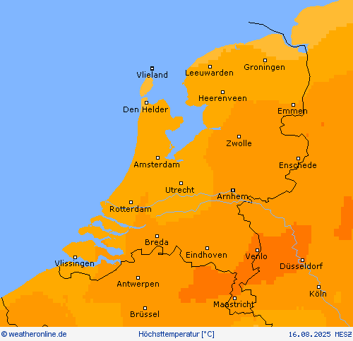 Höchsttemperatur Vorhersagekarten